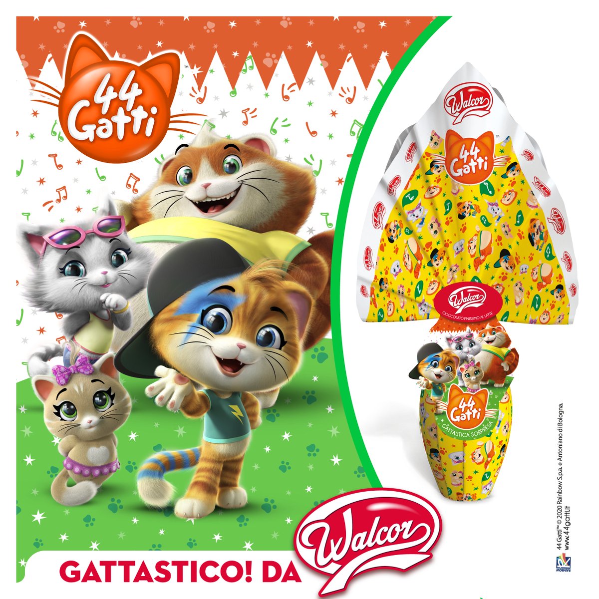 WalcorItalia's tweet photo. Per una #Pasqua davvero gattastica, scegli l'uovo al cioccolato #Walcor dei #44Gatti. C'è davvero da leccarsi i baffi! 😺🍫 https://t.co/EwVdZByqPn