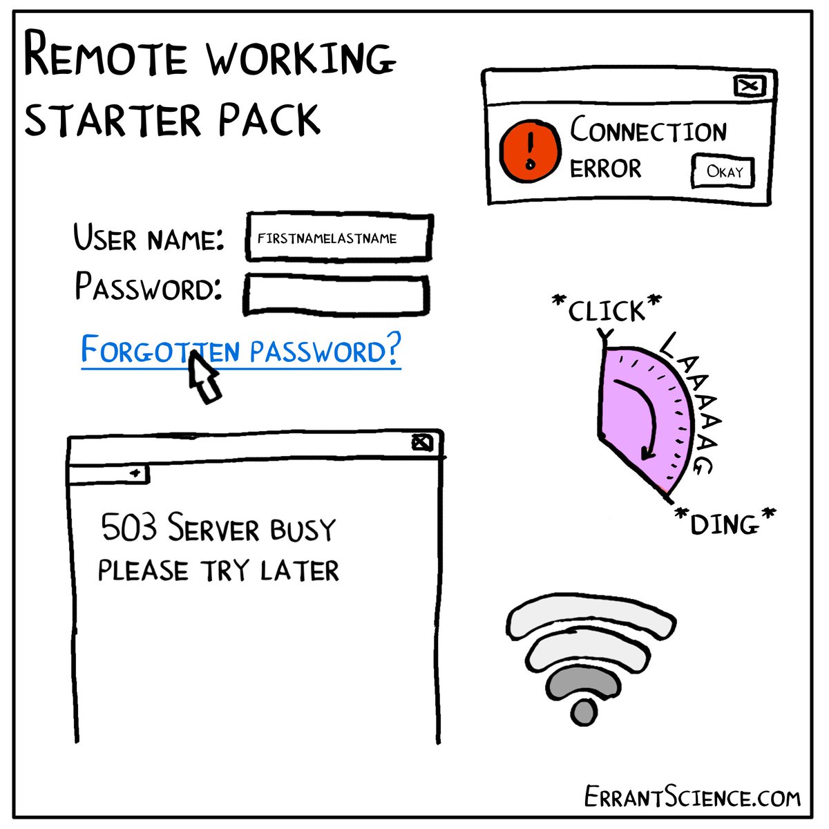 ErrantScience's tweet image. Working from home is an exciting opportunity to discover new IT problems #WorkingFromHome #lockdown