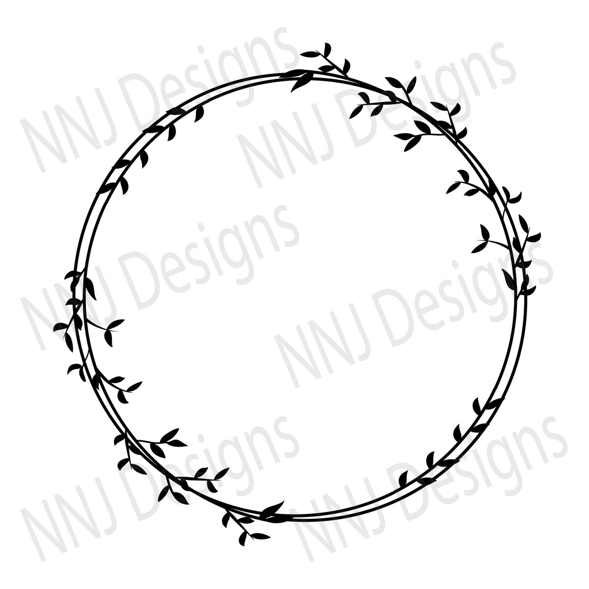 Laurel Wreath SVG Round Circle Monogram Frame Leaves Leaf Floral Silhouette Cricut Digital Download eps pdf dxf png svg
