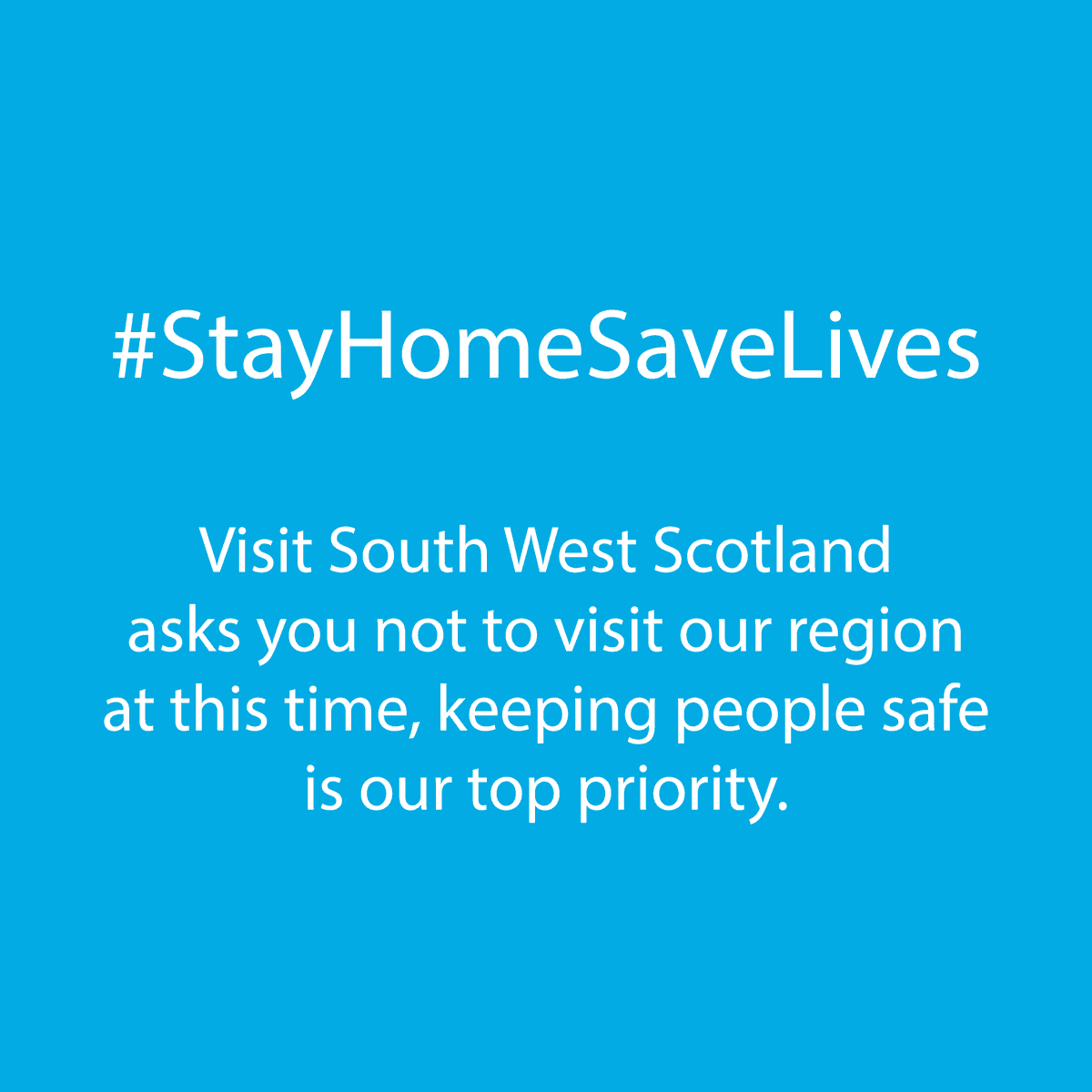 Visit South West Scotland asks you not to visit our region at this time, keeping people safe is the top priority. Hopefully soon we'll be able to welcome you to our beautiful corner of Scotland till then we'll share some of what our gorgeous region has to offer #StayHomeSaveLives