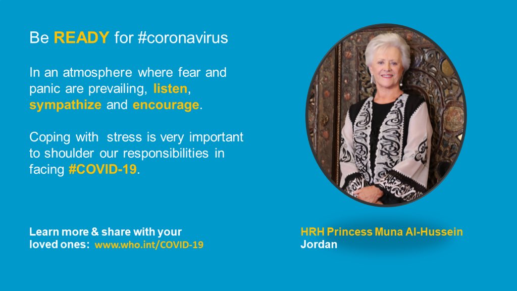 naja_bilal's tweet photo. ➡️We are standing side-by-side with @WHO as they help the world fight #COVID19.
 
✅Through Being SAFE, SMART &amp; KIND we will Be READY for the new #coronavirus. 

➡️Learn more at https://t.co/O9F50E0cPj
#WHOJORDAN
#WHOEMRO
#فيروس_كورونا https://t.co/c2ja6onVrI