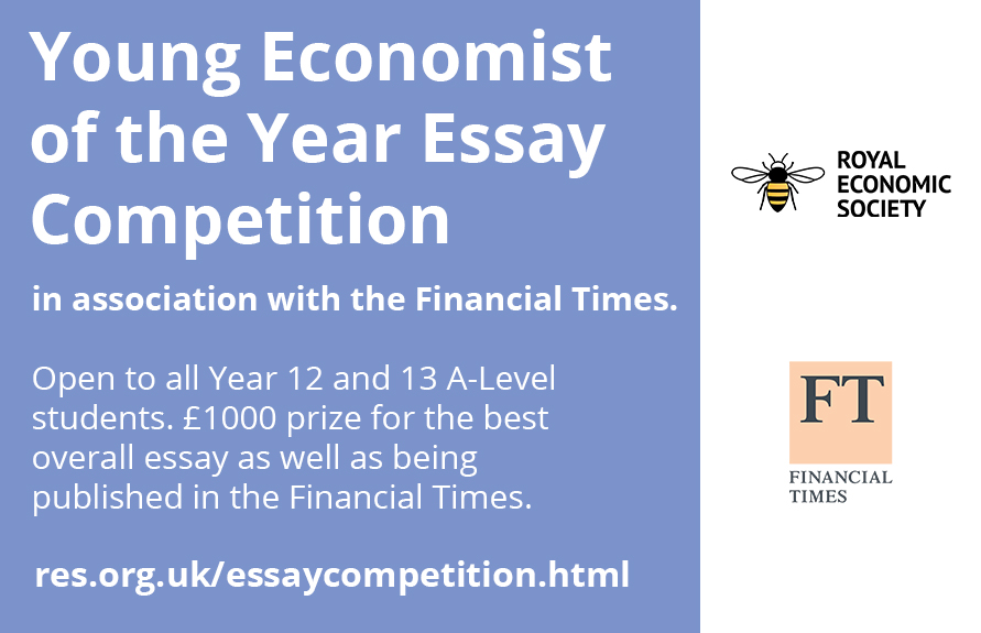 Our Young Economist of the Year essay competition with the <a href="/FinancialTimes/">Financial Times</a> <a href="/ft4s/">FT for Schools</a> is now live! 

We invite Year 12 and 13 A-Level students to submit an essay on one of five chosen topics. Full details on our website: res.org.uk/education/youn…
