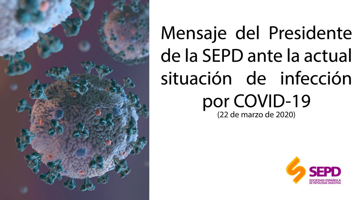 sepdigestiva's tweet photo. Quizás os preguntáis qué hace un presidente de una sociedad científica de digestivo hablando del SARS CoV2. En este documento, @DrJavierCrespo, nuestro #PresidenteSEPD, te ofrece varias respuestas: https://t.co/fIl2Iz8xum
#COVIDー19 https://t.co/OtmRZQlHw5