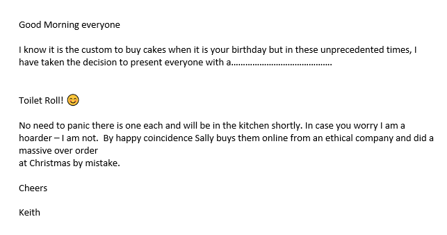 BandCSolicitors's tweet photo. So its our Directors Birthday today and instead of cakes we are celebrating with.... 🧻🎉🧻🎉🧻🎉🧻🎉🧻

@RadioMerseyside @RadioCity967 @capliverpool https://t.co/KHUs3bQCHa