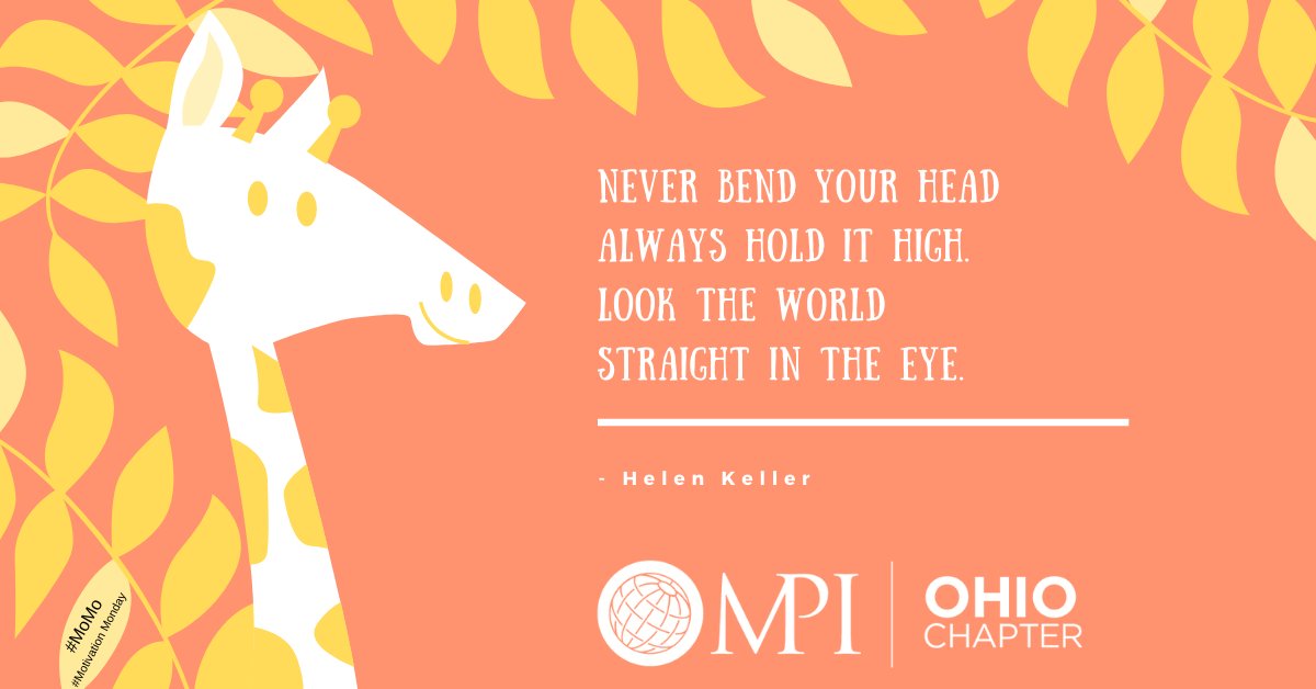 Stand tall on this Monday MPI Ohio!  You've got this! 😊👏
Share with your friends to help them stand tall too!

#motivation #motivationmonday #mpioh #mpi #meetingprofs #eventprofs #meetingindustry
