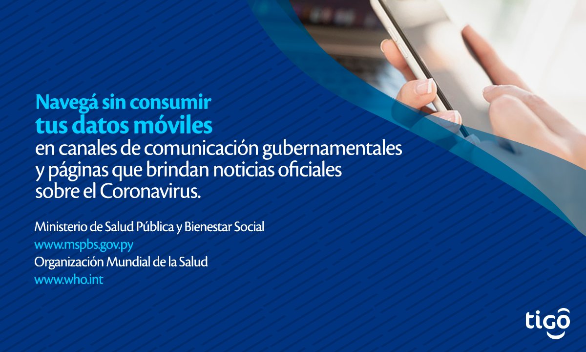 Miticpy's tweet photo. Te recordamos que podes acceder a información oficial sobre el #COVID19 en Paraguay totalmente gratis desde cualquier operadora.

👉 https://t.co/PzdJM8mNAA
👉 @msaludpy
👉 @MazzoleniJulio

No colabores con la desinformación
#QuedateEnTuCasaPy
https://t.co/U34PhHMPUG https://t.co/5W7IGqzUdB