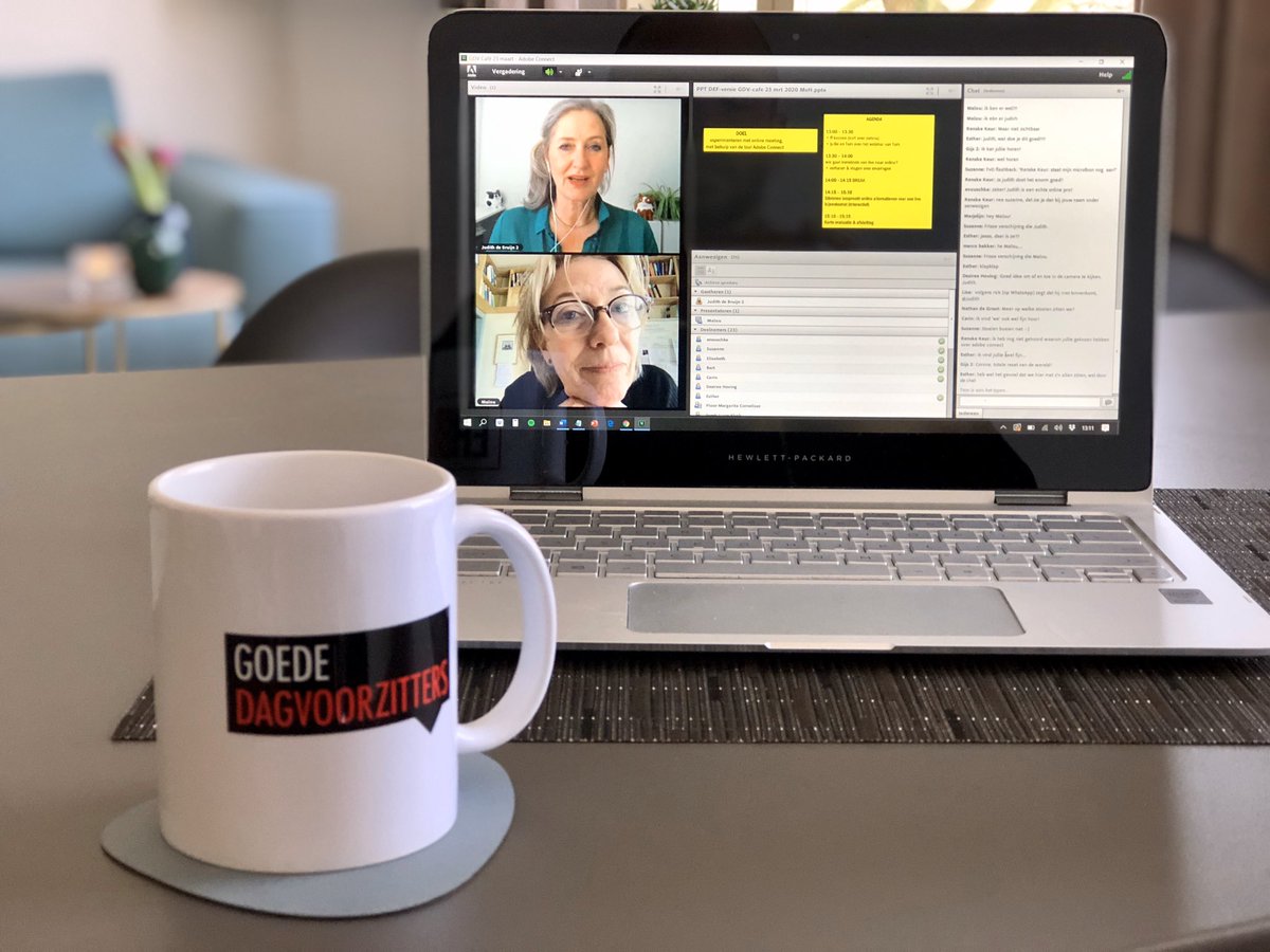 Voor velen is het volop het moment om bij jezelf, en bij anderen, te rade te gaan: hoe nu slim, positief en waardevol verder? As we speak zijn hier 25 #dagvoorzitters van de Vakgroep Goede Dagvoorzitters over in (online) gesprek!

#dagvoorzitter #herijken #onlineevent #moderator