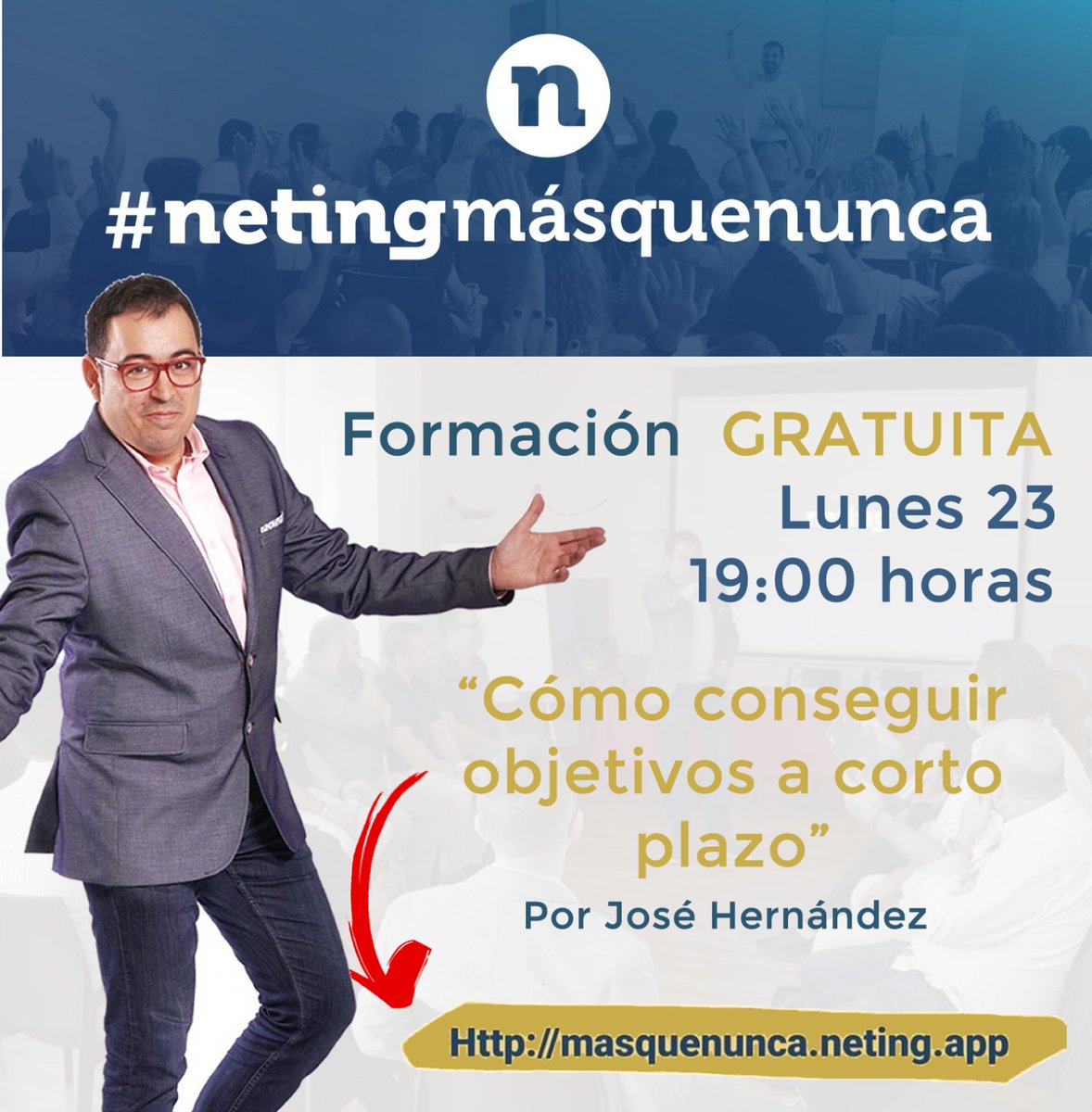 Soyjfhernandez's tweet photo. ¿Y si durante estos días en casa aprovechamos para formarnos?Hoy seré el encargado de dar una FORMACIÓN GRATUITA online sobre "Cómo conseguir objetivos a corto plazo en tu negocio". Inscríbete en:👉https://t.co/TKNkk6pCrq Espero que os sirva. ¡Nos vemos a las 19h.!😉¡Feliz lunes! https://t.co/po3waADsBT