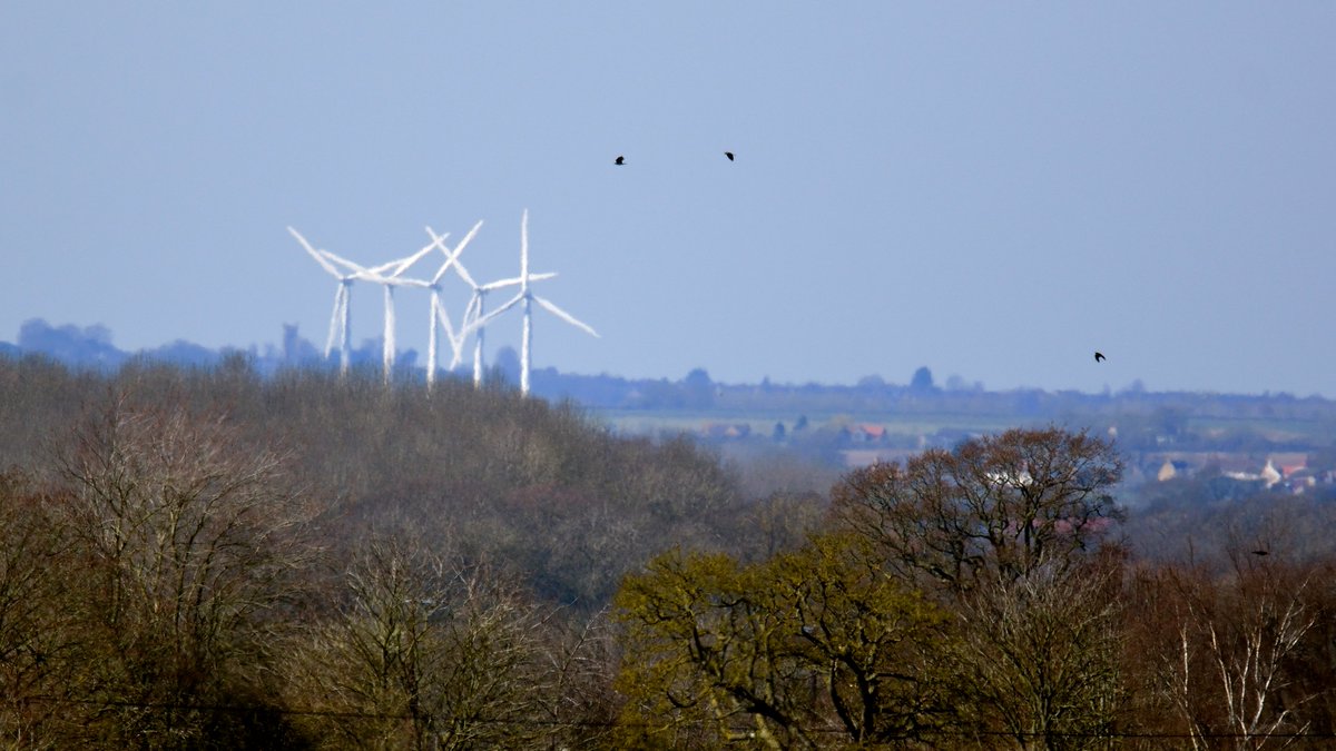 djmmorgan's tweet photo. #Watchfield windfarm shimmering a bit in the sunshine today https://t.co/mKe4bJlMTx