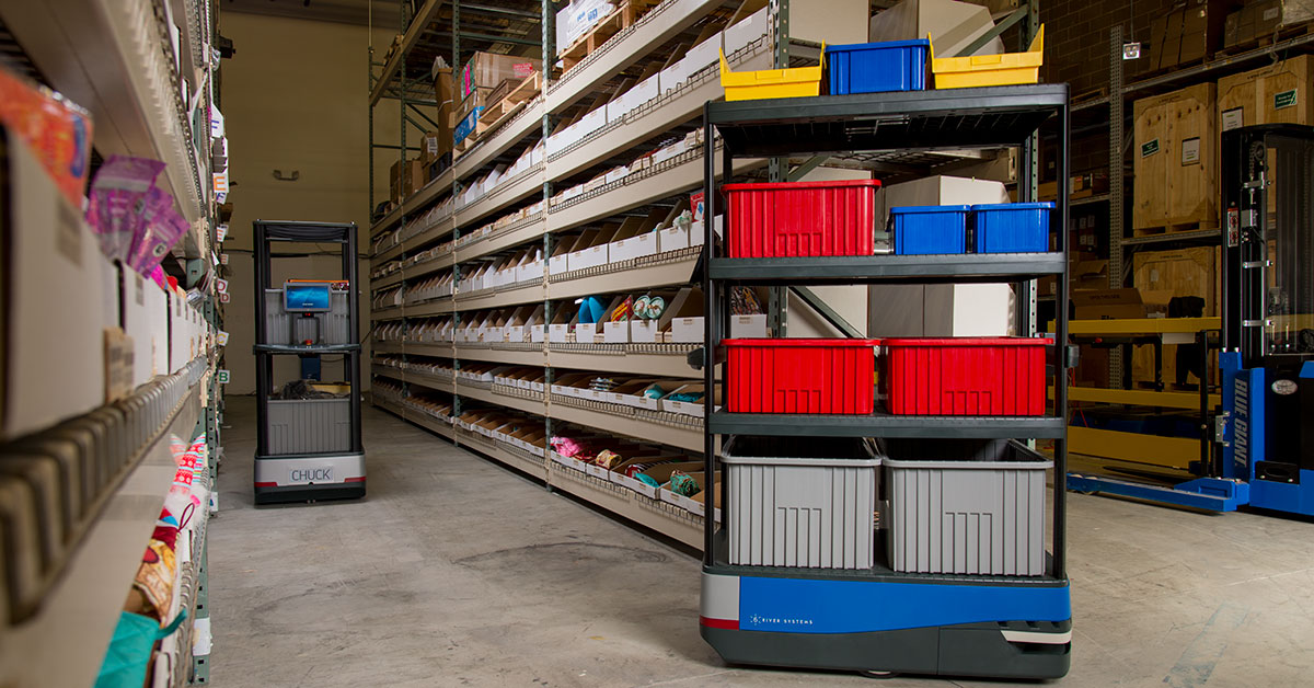 6riversystems's tweet photo. #ICYMI With new modular & larger multi-level workspaces, Chuck is the most flexible collaborative mobile robot in the industry. Learn more: https://t.co/lY6CYWAHF9 #cobot #warehouseautomation #6river #followtheleader #orderfulfillment https://t.co/FOrqHWFf3I