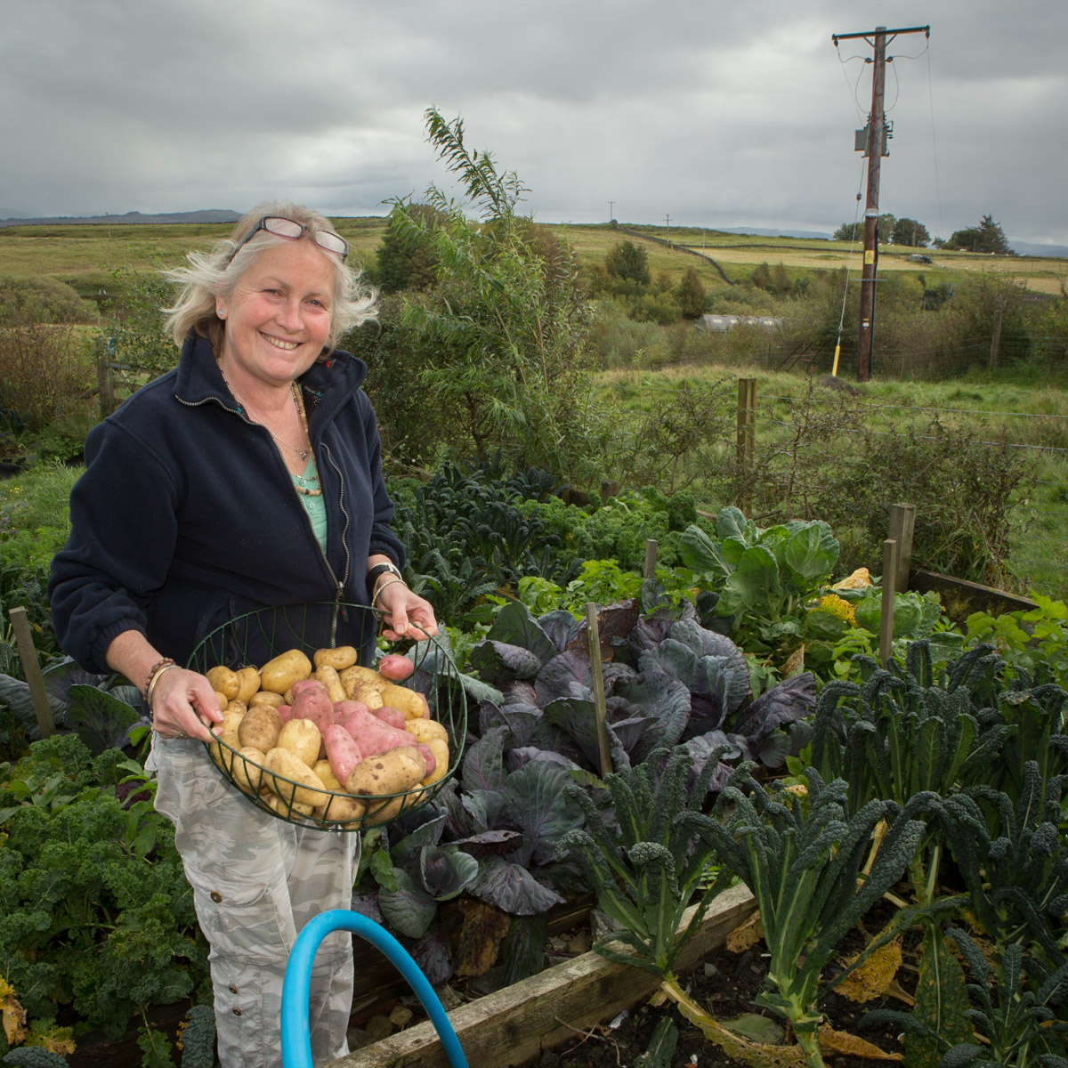Clare Haworth, woodland crofter, tea grower, chicken fosterer & vegetable magician, Baleveolan Croft, Isle of Lismore, Scotland #WeAreHighlands&Islands  #TheHillsAreAlwaysHere