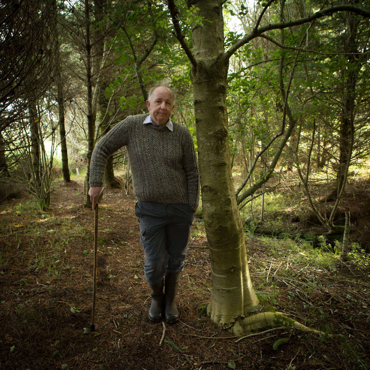 Boyd MacKenzie in the mixed woodland he's planted on his croft, Back, Isle of Lewis, Western Isles, Scotland.  #WeAreHighlandsAndIslands  #TheHillsAreAlwaysHere