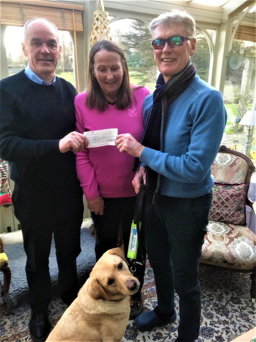 HornetBooks's tweet photo. Pre social distancing! Dave and Brenda Thomas (and Hannah) receiving a cheque for Guide Dogs for £907 from Steve Coulthard of Bishop Auckland FC after Dave's book signing and talk there recently. @bishopafc @guidedogs https://t.co/udiZ9NNbIt