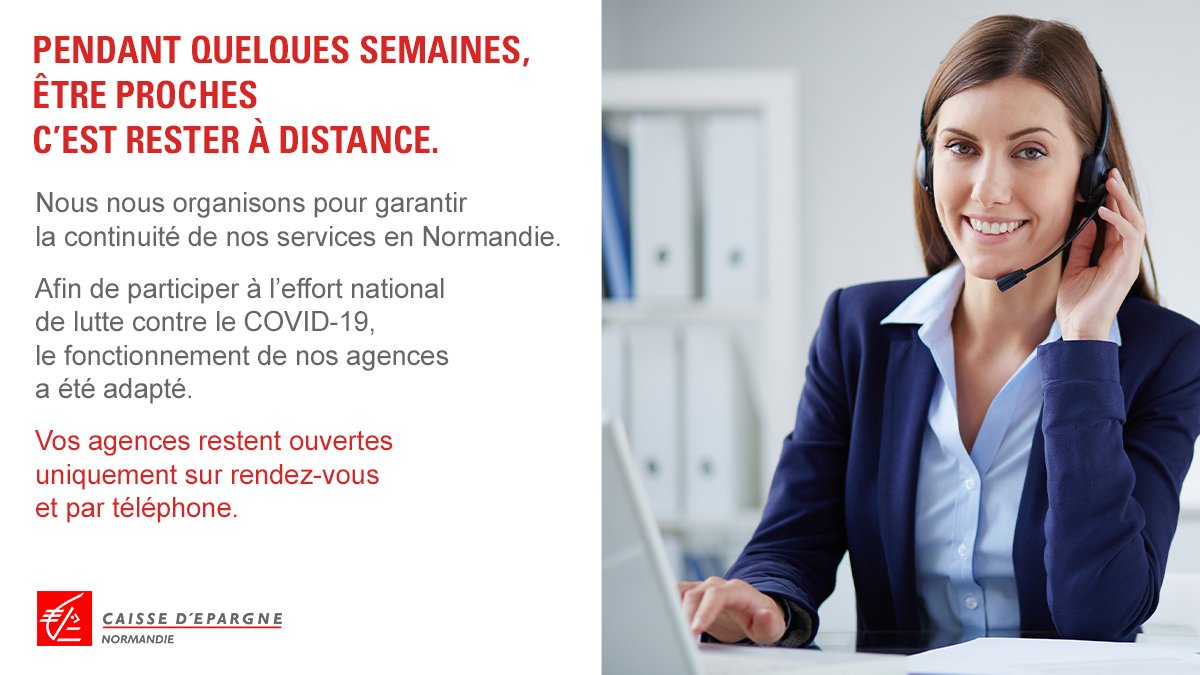 #COVID19 || La continuité de nos services est assurée et vos rendez-vous réalisés à distance. Contactez votre conseiller via votre espace sécurisé en ligne.
Infos :
Particuliers > tinyurl.com/tb439gm
Pros > tinyurl.com/syhd7q2
Entreprises > tinyurl.com/v3m6rmf