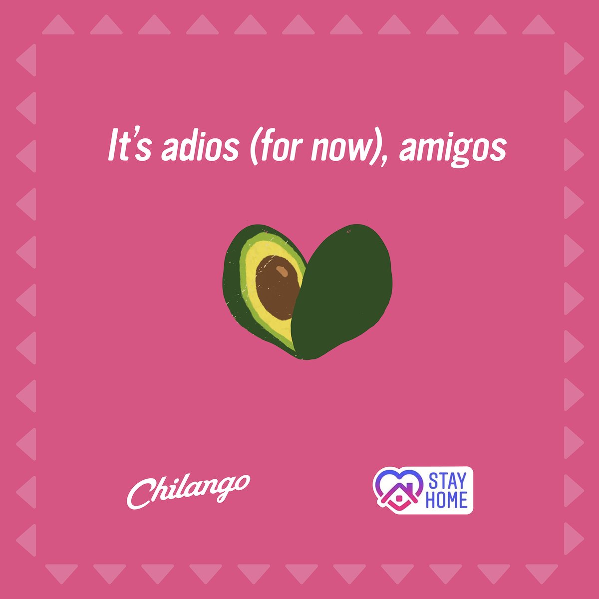 We've made the tough decision to close all Chilango restaurants (including delivery) until further notice, to keep our teams safe &amp; healthy. Thank you so much for your ongoing support &amp; we hope to be back brightening your days very soon! Stay safe, stay vibrant &amp; #StayHome 💛