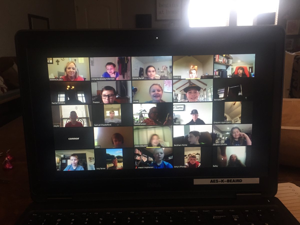 AES 5th Grade teachers just @zoom_us with over 80 of our students!  It was a huge, 4-page Brady Bunch grid (and then some!).  But it was so awesome getting to see our kids!  Love, love, love!
When you can't do what you do, do what you can.
#quaran-teach!
@BeActon
<a href="/granburyisd/">Granbury ISD</a>