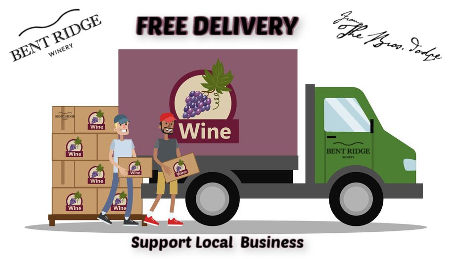 BentRidgeWinery's tweet photo. FREE DELIVERY* 

We are still opened everyday from 11am to 7pm for wine and beer sales.
However, due to the pandemic, we are now offering free delivery of our wine to you, our customer.
For more information, go to https://t.co/8Jgak7FUty https://t.co/BCRILMK7Yh