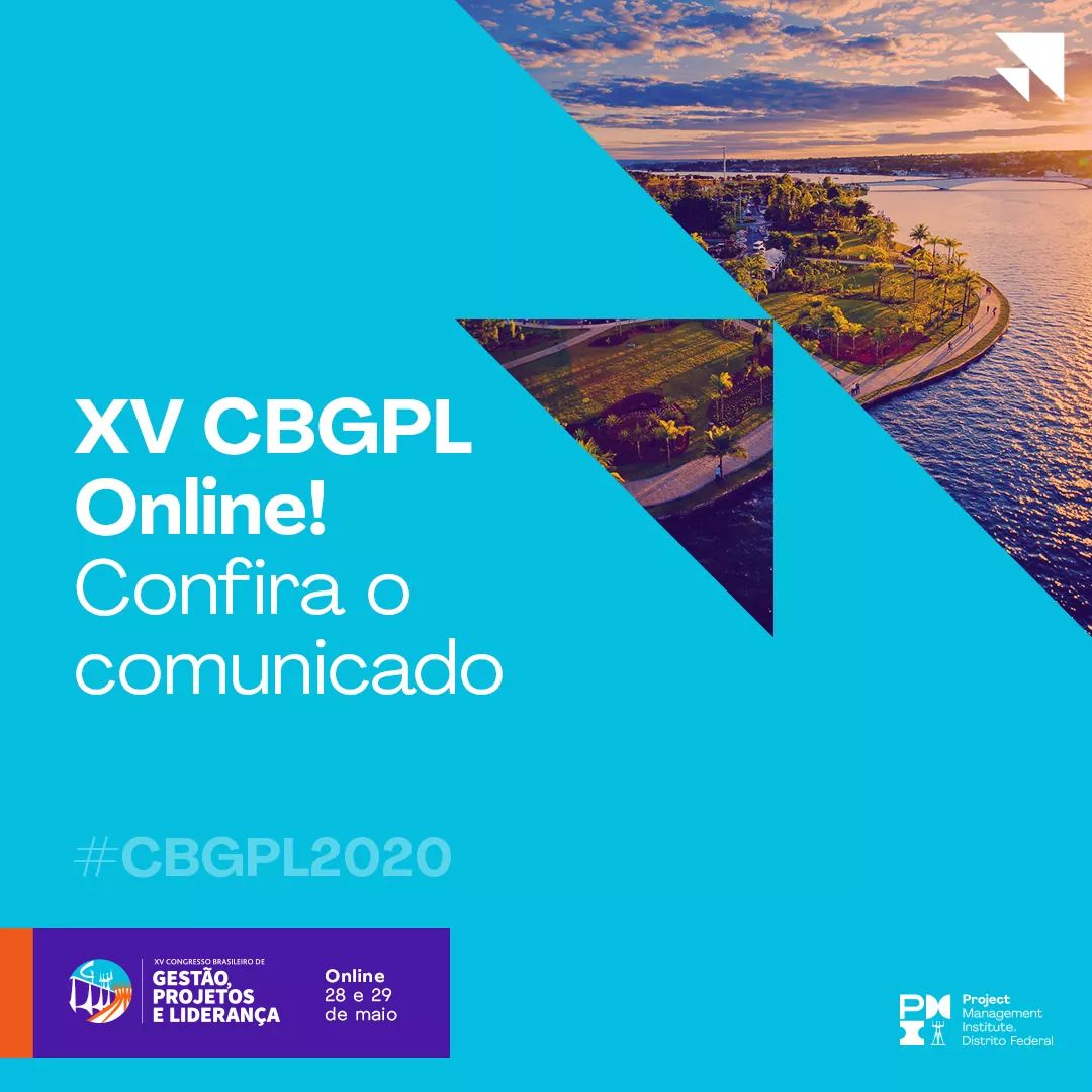 Adaptar-se às mudanças é uma das grandes características do PMI. E como o momento é de colaboração e de consciência social, o 15º Congresso Brasileiro de Gestão, Projetos e Liderança será realizado de forma online, nos dias 28 e 29 de maio. Saiba mais: mla.bs/fc631d7c