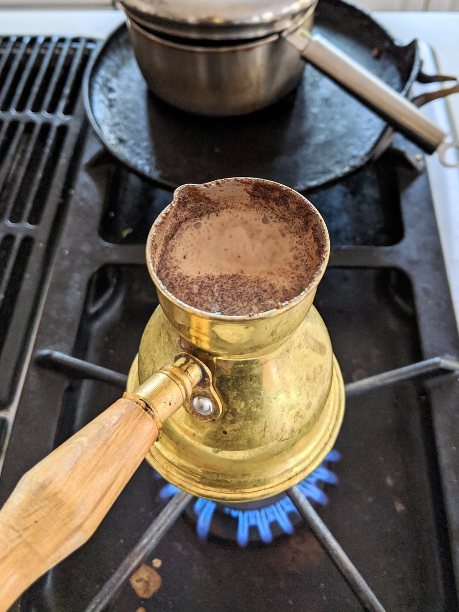 Turkish Coffee Latte - I'm not a big fan of traditional Turkish coffee bc I like my coffee milky/creamy, so I added whole milk to the ibrik