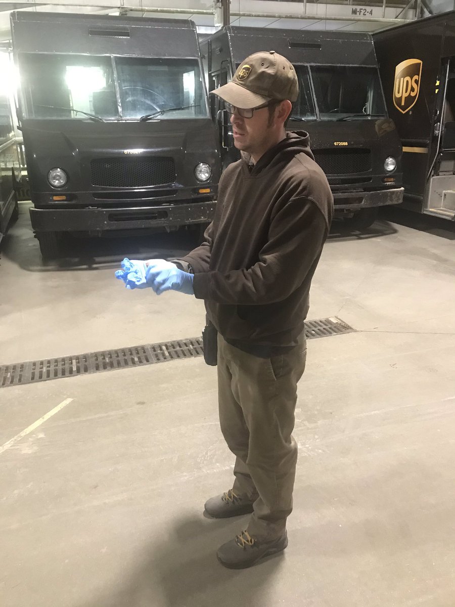 Handing out gloves and sanitizer wipes!!!  #TheCreek