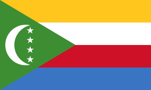 Comoros. 9/10. Bright, interesting & unique. The four horizontal stripes stand for the four islands that make up Comoros. Yellow is for Mohéli. White is for Mayotte. Red is for Anjouan. Blue is for Grande Comore. The emblem is to honour their main religion, Islam. Adopted in 2001