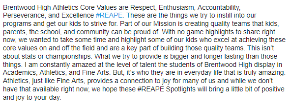 wcsBHSAD's tweet photo. Just trying to bring some positive to these days.
#REAPE Spotlights https://t.co/ARxDrUWJN0