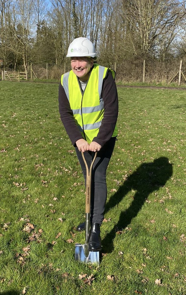 PeterMarsh_PMC's tweet photo. Works started today @theloddonschool with @Asciaconstruct in the glorious spring sunshine with Dr Gill Barrett and Tim Clark observing separation guidance! #partylater #keepingthingsmoving @ArchitecturePLB @BasingstokeGov @BasGazette #shapingfutures https://t.co/Z2MhMbTaPs
