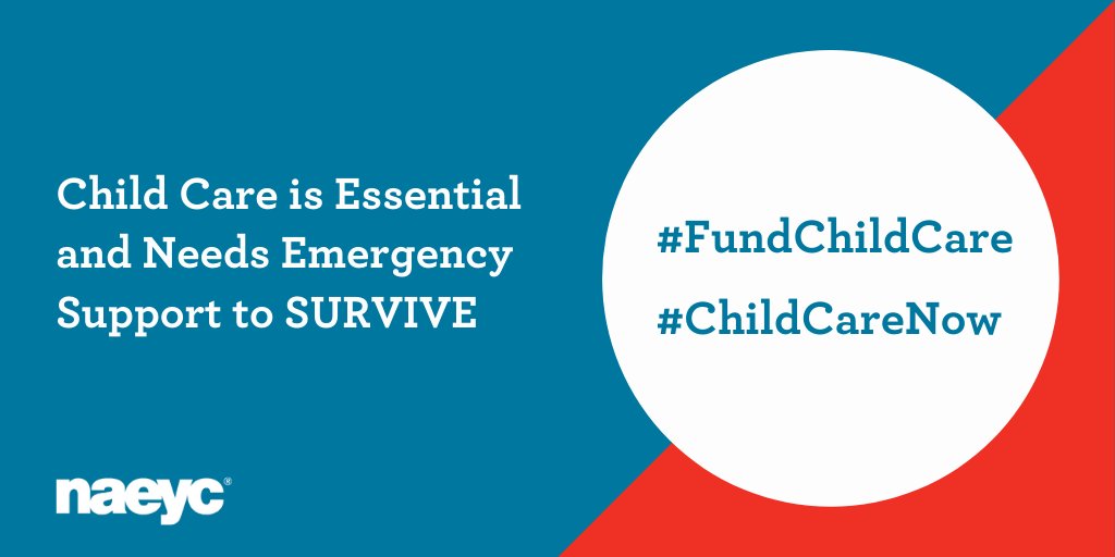 NAEYC's tweet image. #FundChildCare Twitter Storm starting now! Join us to tell #Congress how important it is for them to prioritize support for #childcare in their #COVID19 stimulus. #ChildCareNow