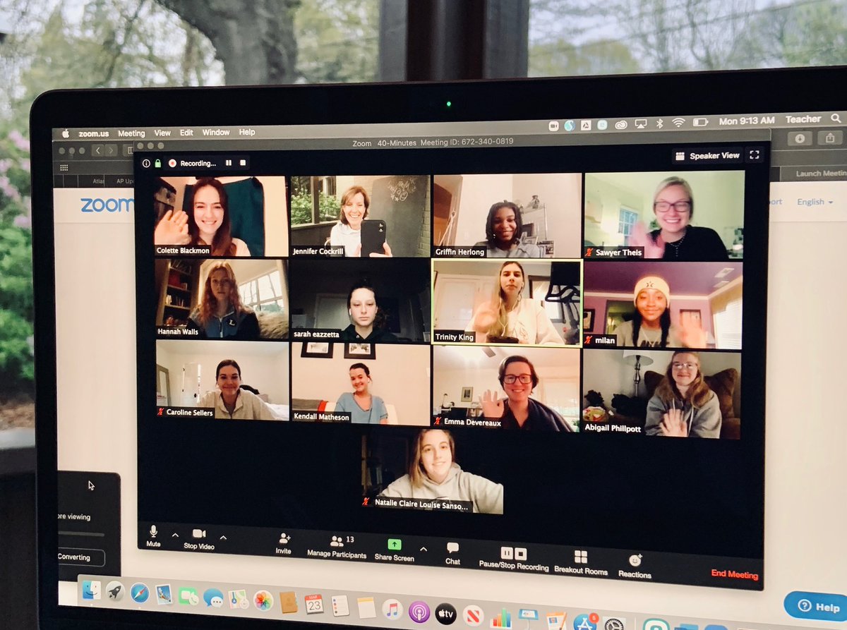 Ms. Cockrill had a special guest and #AGSAlumnae join her senior zoom this morning. The two future UGA Bulldogs present got to ask some questions. We love when former students drop by our classes, virtual or otherwise! #thisisAGS <a href="/AGSHurricanes/">AtlantaGirls'School</a>