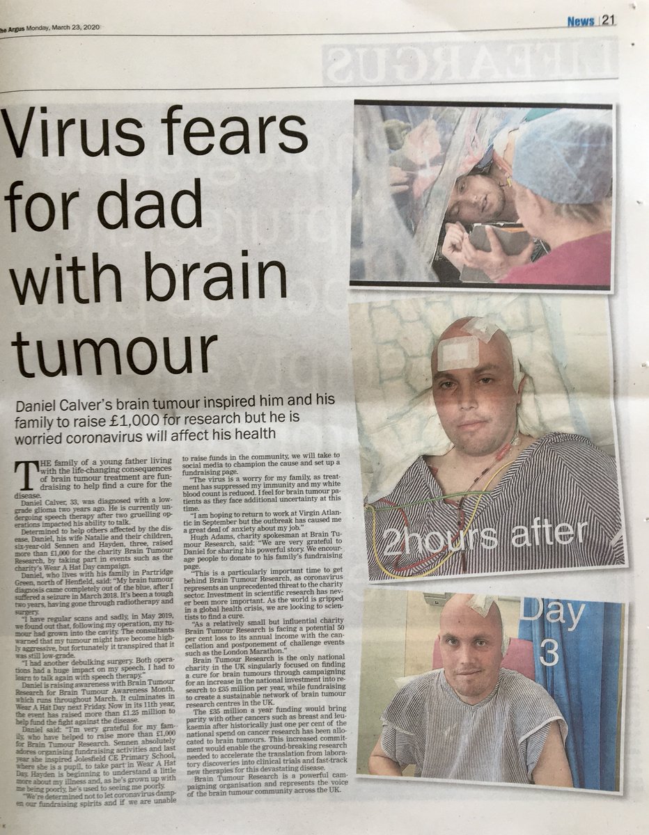 Fab dedication to Wear A Hat Day by a family who have already been through so much. Although they have to self-isolate their daughter who attends <a href="/Jolesfield/">Jolesfield CE Primary School</a> is still pushing ahead with #WAHD this Fri for <a href="/braintumourrsch/">Brain Tumour Research</a> Pls donate here if you can: bit.ly/39dwqyG