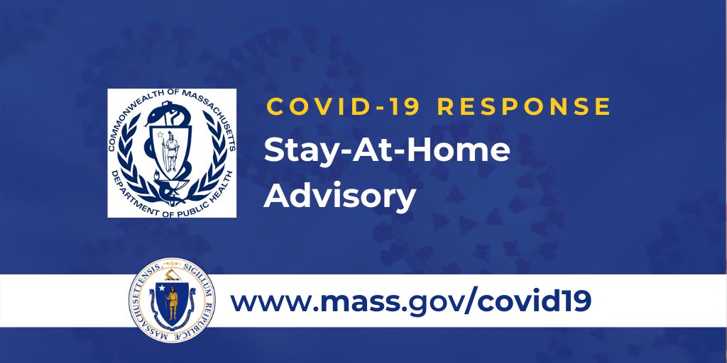 I also directed <a href="/MassDPH/">Mass. Public Health</a> to issue a stay-at-home advisory outlining self-isolation and social distancing protocols.
 
Residents are advised to stay home and avoid unnecessary travel and other unnecessary activities.