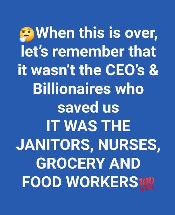 These are the true heroes... Let's beat this... Stay away from each other stay safe...