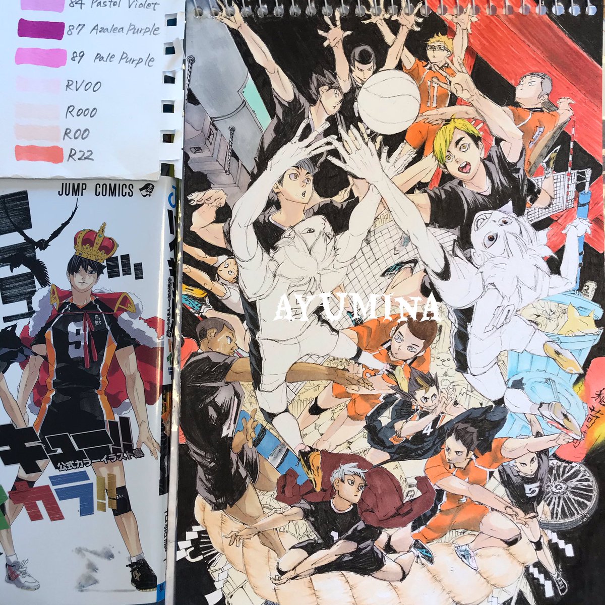 バケモン達の宴」 ようやく描けました！(模写です) #影山飛雄 #日向翔