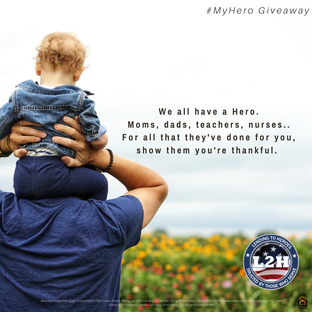 There are many different kinds of heroes. We want to hear their stories &amp; thank them the best way we know how. 
Use the hashtag #MyHero &amp; nominate a hero in your life to enter them into a drawing for an Amazon gift card 

For info:
facebook.com/lendingtoheroe…