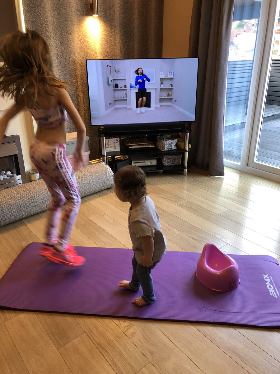 LouiseN_ER's tweet photo. Loved #pewithjoewicks this morning - the whole family got involved! 
Evie &amp; Georgia loved it!
Thankyou @thebodycoach - we will back tomorrow for more! #greatworkout 
@HighStPrimary @Y5HiStPrimary https://t.co/XEfDfqoIA2