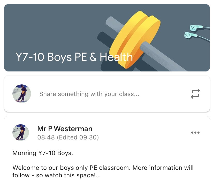 IDSHWB's tweet photo. Y7-10 boys @IDS3to18 - you have all now been added to this google classroom! Make sure you accept and visit for workouts, tips and health guidance πββοΈ a questionnaire was sent to everyone so please complete β
#IDSWOD #StayHomeStayActive https://t.co/OdapDGcoXL