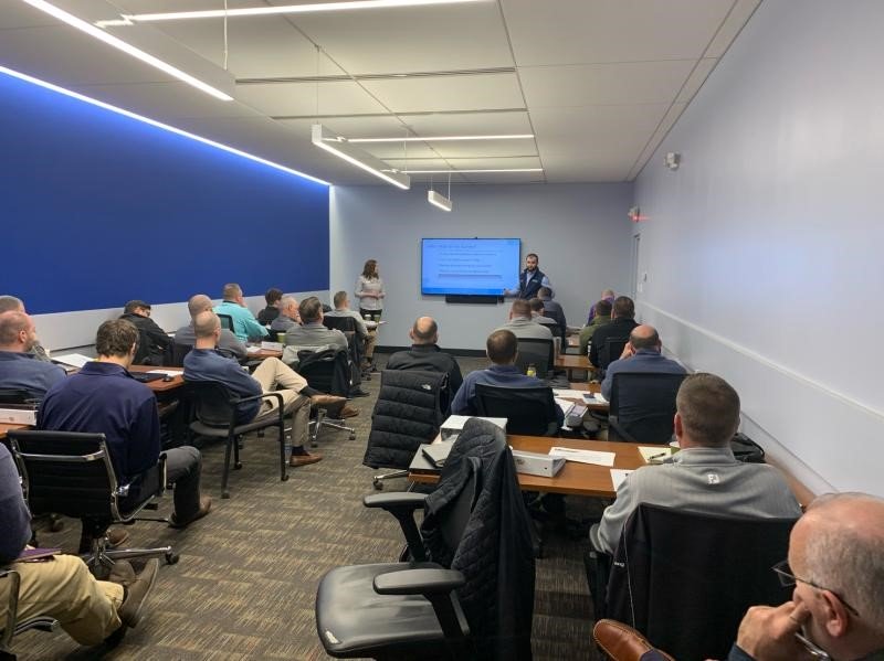 Ryan Bellissimo and Vanessa Feldkamp from Tremco led a #buildingscience and #airbarrier focused training at Interior Supply in Columbus, OH. Attendees learned about the importance of building enclosures, critical connections, and Tremco's air barrier offering. #tremcocpg