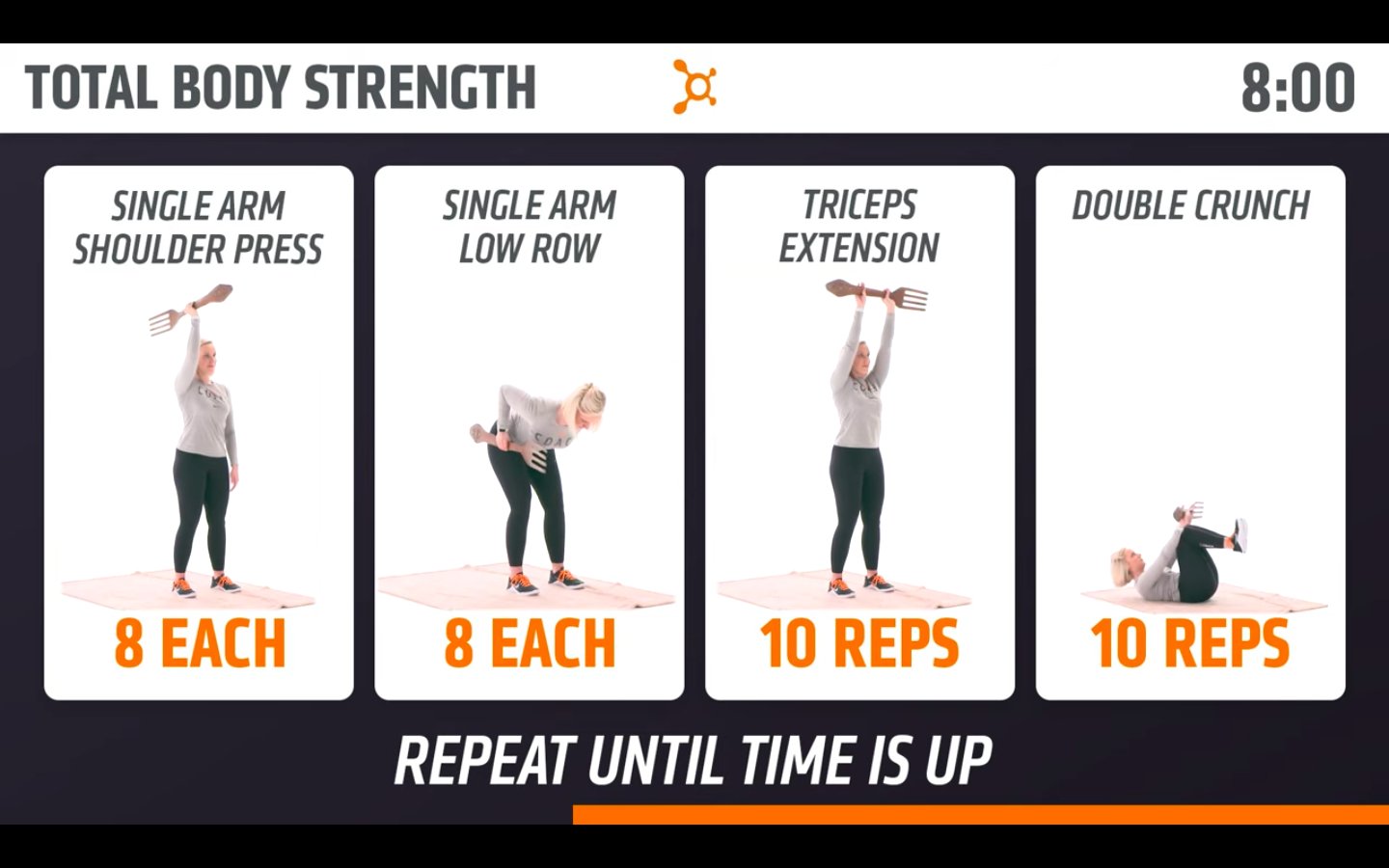 X 上的 Paul LeBlanc：「I like how the Orange Theory at-home workout video  replaced weights with a gigantic fork because that's definitely something  everyone owns  / X