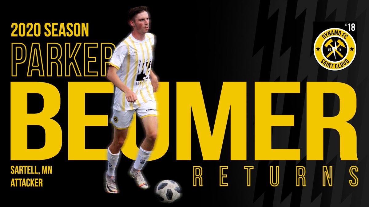 DFCSTC's tweet photo. Dynamo FC is happy to welcome back @BeumerParker!

He returns for his third season in black and gold, and he's been a crucial part in helping St. Cloud earn promotions with both squads.

#ForeverDynamo⚡️⚒️ https://t.co/CMg49d4WA2