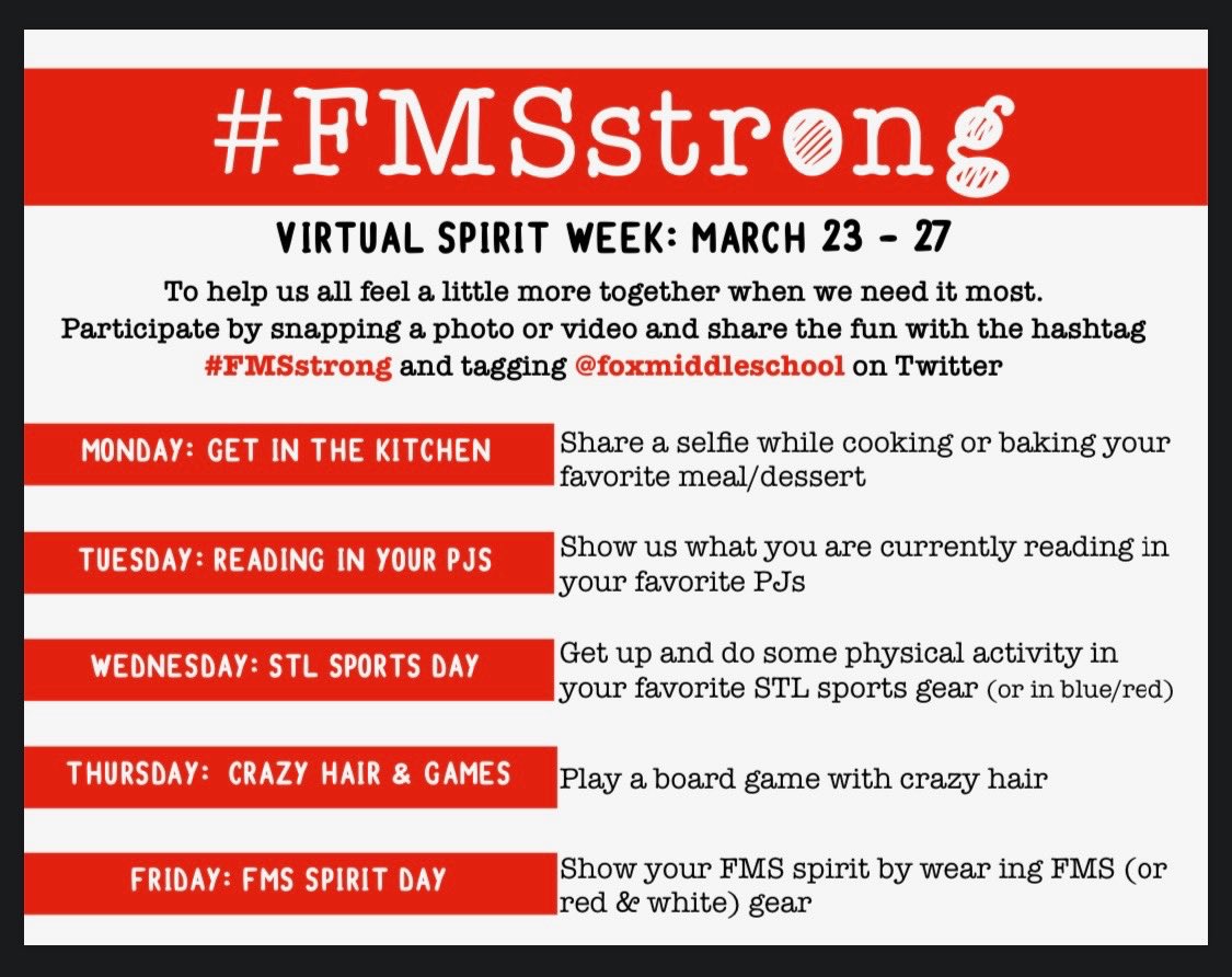 brooksbraves's tweet image. Virtual Spirit Week!!!  #day1 #getinthekitchen #muffinsforbreakfast  #FMSstrong @FoxMiddleSchool