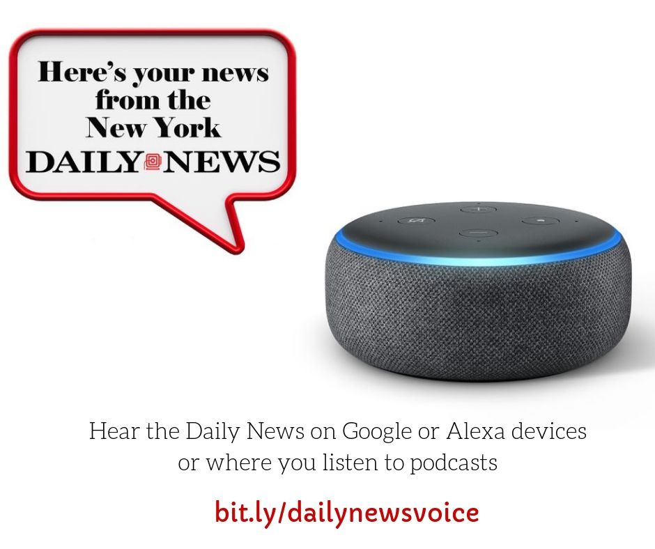 NYDailyNews's tweet image. Start your day with the Daily News in audio 🎧

Listen to local stories — every weekday — on iTunes, Google Assistant, Alexa Flash Briefing or wherever you get podcasts.

• News
• Politics
• Sports
• Entertainment

Our how-to guide here→bit.ly/dailynewsvoice