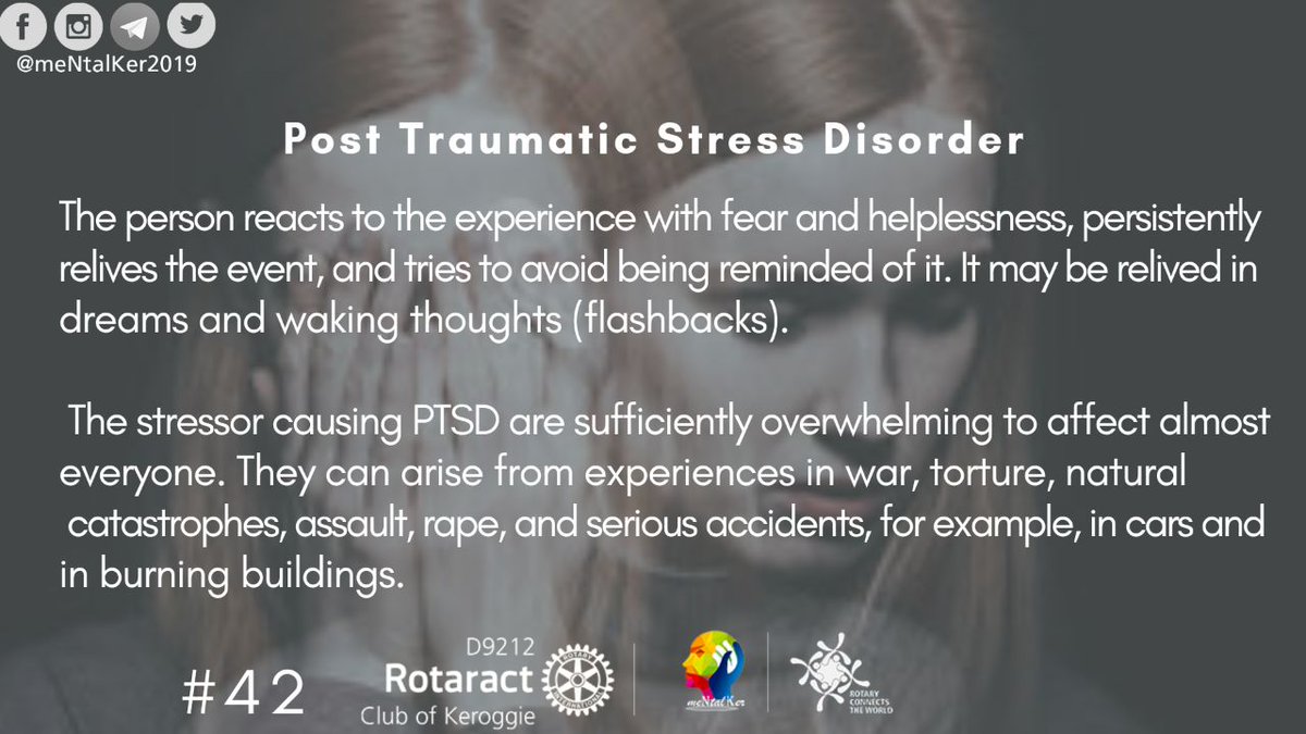 meNtalKer2019's tweet photo. Follow us on our social media pages to follow the awareness campaign.
#mentalhealth #ptsd
#racKeroggie #racNE
#rotaract_ethiopia #rotaract
#rotaryconnectstheworld #rotary https://t.co/MoM4LQSR18