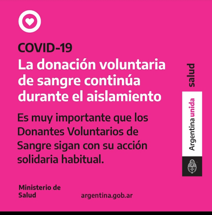 universidata's tweet photo. La DONACIÓN de sangre es fundamental que continúe para dar respuesta a las demandas de todos los hospitales. Se puede salir de las casas para ir a donar. #DonáSangre #DonáVida 
#ContactoUniversitario 
#CoronavirusEnArgentina https://t.co/ky4eZmBAaM