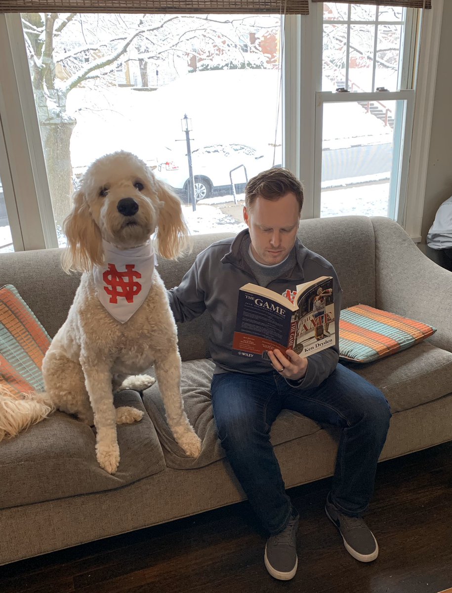 National Puppy Day! Stanley Pup and I reading about six-time Stanley Cup winner Ken Dryden. #NSLancers