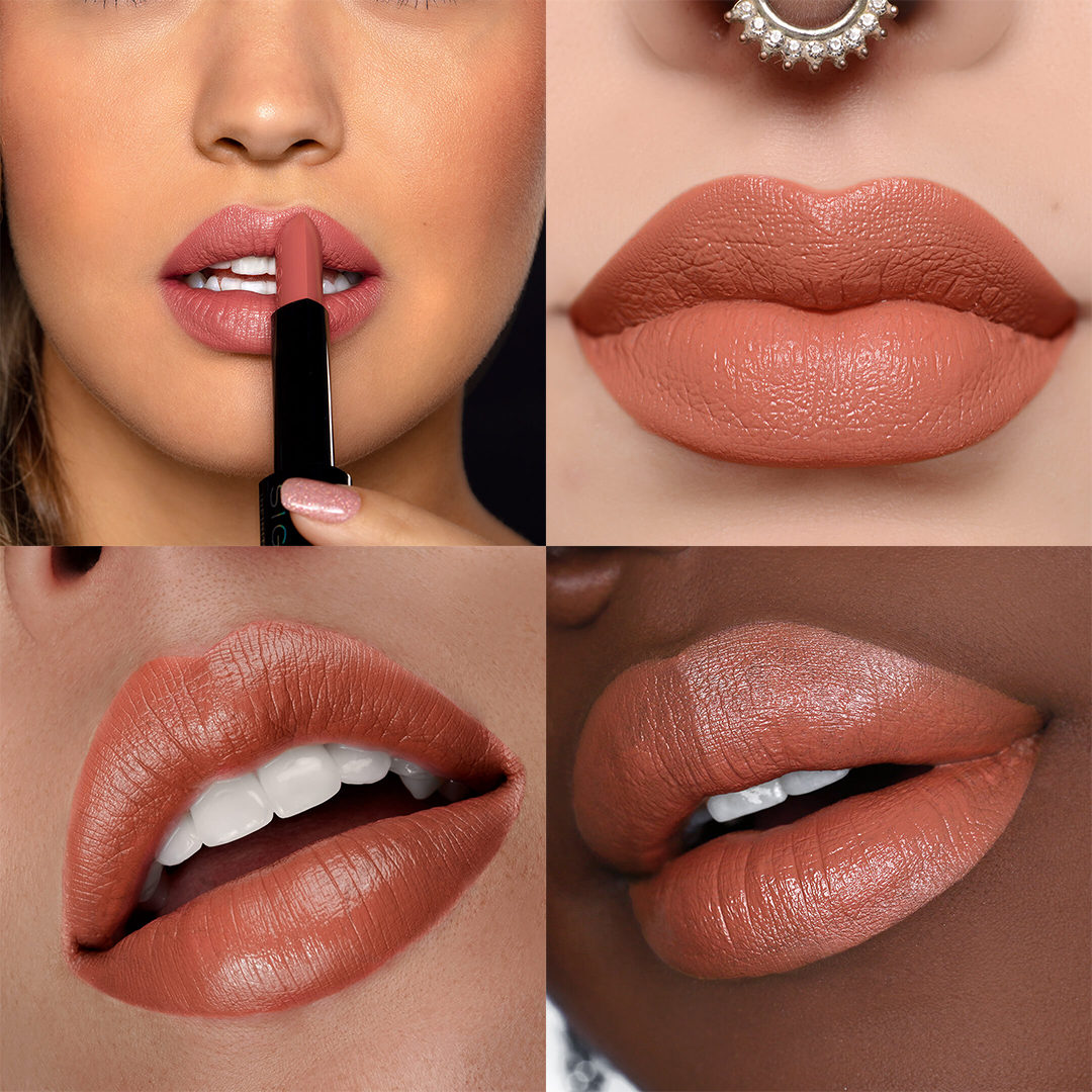 NEW swatches of our #InfinityPointLipstick in the shade Epiphany, a peachy nude lip color, featuring a hydrating satin finish and deluxe patented ridge.

Featured work from: @_lidiarose_ , ⁣@paulaohenoja, <a href="/jennbischof/">Jenn Bischof</a>, <a href="/safai305_/">Safai Kelly</a>, Jordan Liberty