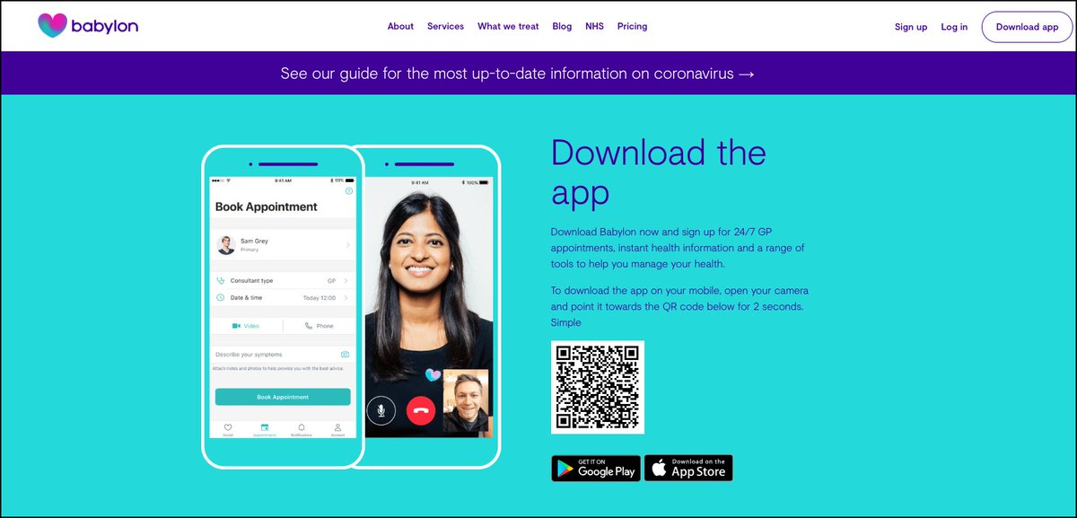 Ah .. "The Babylon app is free to download for anyone in the UK. The COVID-19 Care Assistant is free to anyone who uses Babylon services via Babylon GP at Hand .." GP at Hand .
