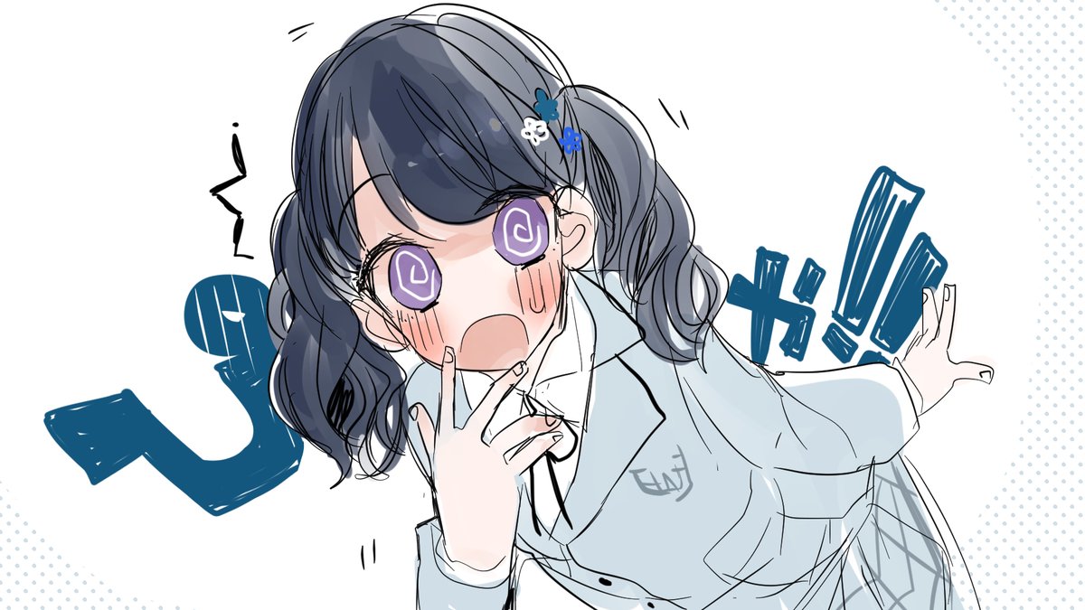 fukumaru koito 1girl solo twintails school uniform black hair purple eyes grey jacket  illustration images