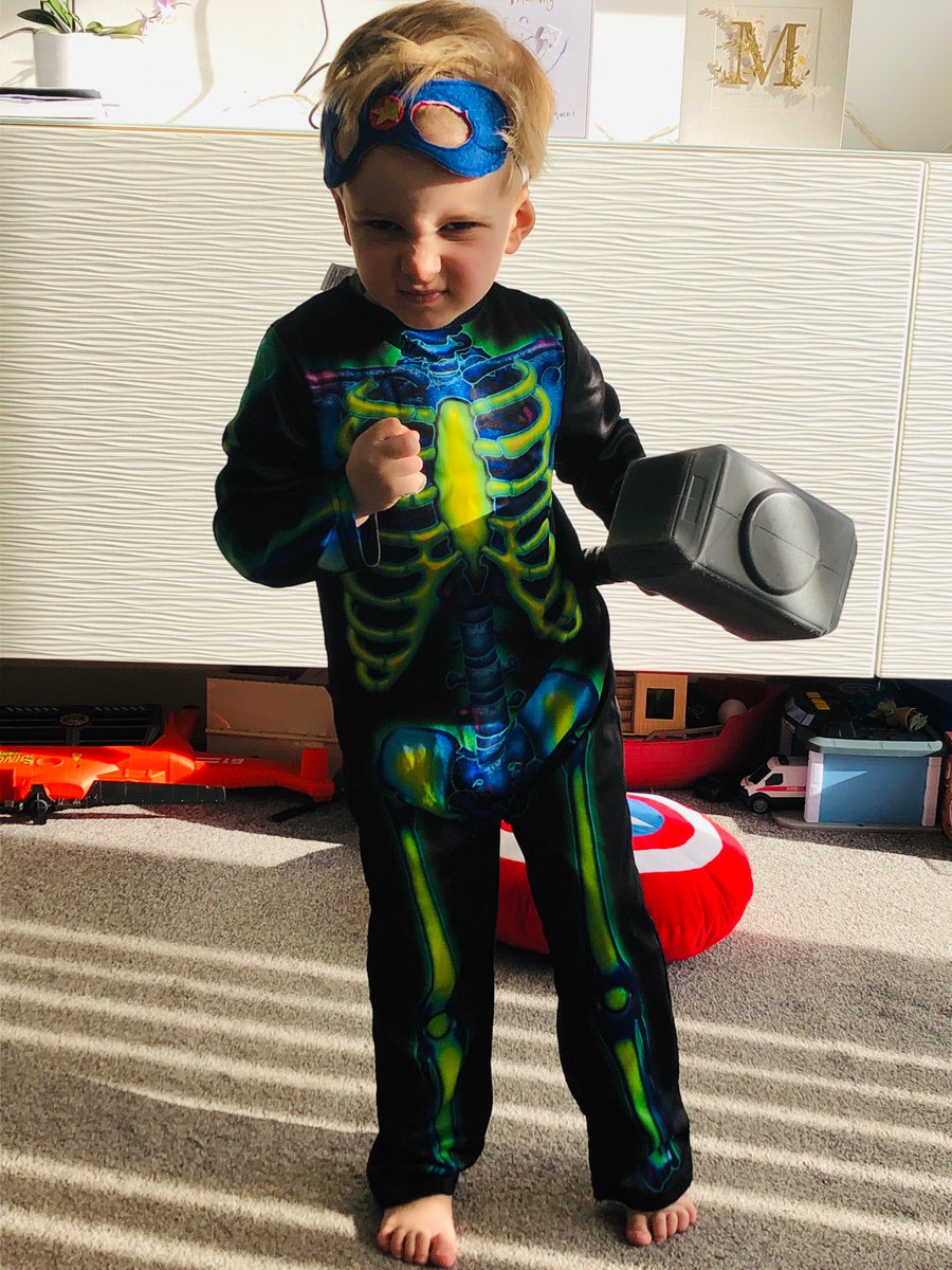 CogsEducation's tweet photo. So...task complete...sort of🤷‍♀️#superheros #COVIDー19 #tinyminds #allinittogether @FerriganTommy Here is bones the super hero with a special hammer to ward off bad guys #soundsfamiliar🤪 https://t.co/RAGsaXKVsk
