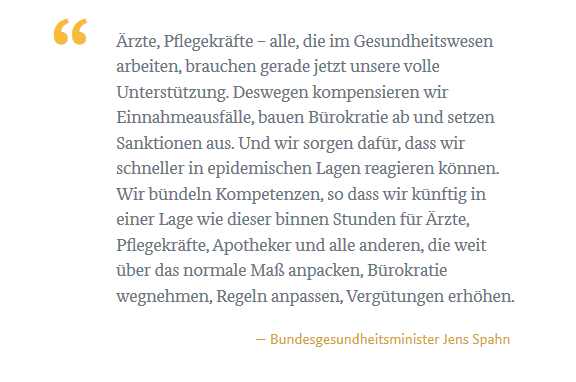 "Alle im Gesundheitswesen brauchen volle Unterstützung" ... So benötigen Psychotherapeut(inn)en die Chance, allen Patienten in #Coronavid19-Zeiten via #Telefon- und #Videotherapie zu #helfen! Lieber Minister <a href="/jensspahn/">Jens Spahn</a>: 
Wichtig ist eine bundesweite Lösung - kein #Flickenteppich!