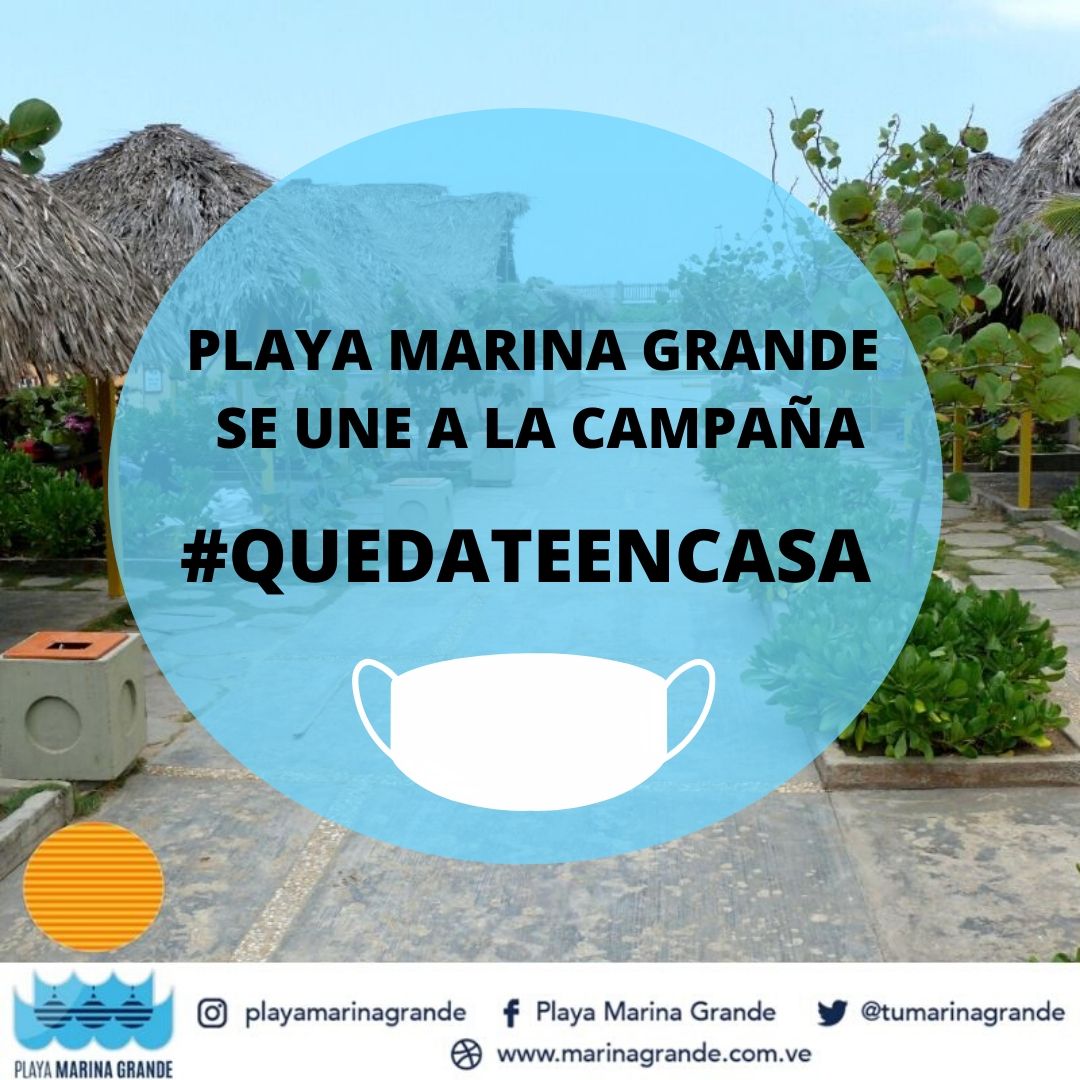 #PlayaMarinaGrande se une a la campaña #QUEDATEENCASA
-
#PlayaMarinaGrande #Amigos #Vargas #Playa #Paseo #Familia #CuidatuPlaya #Seguridad #Limpieza #Servicios #Coronavirus #UsaelTapaBoca
